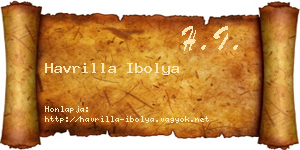 Havrilla Ibolya névjegykártya